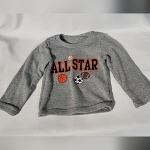 Coney Island Baby Boys Light Gray Pullover All Star Sport Graphic Sweatshirt 18M